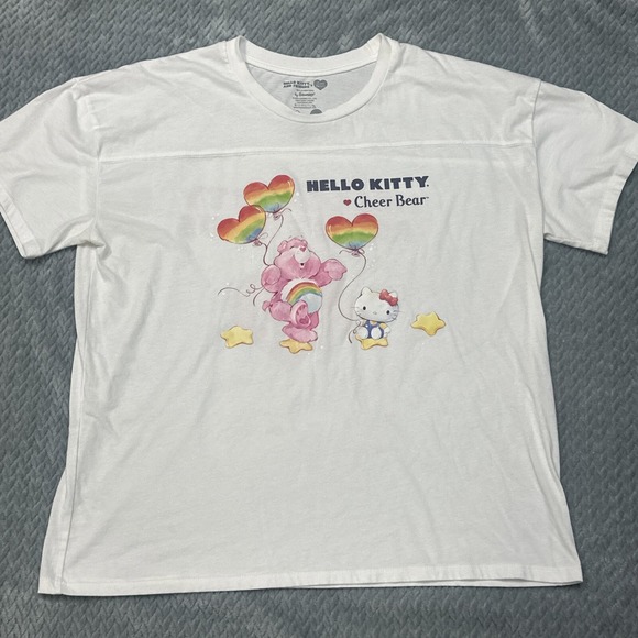 Hello Kitty And Friends Cheer Bear Sanrio T shirt XXL Short Sleeve‎ White Tee - Picture 1 of 7